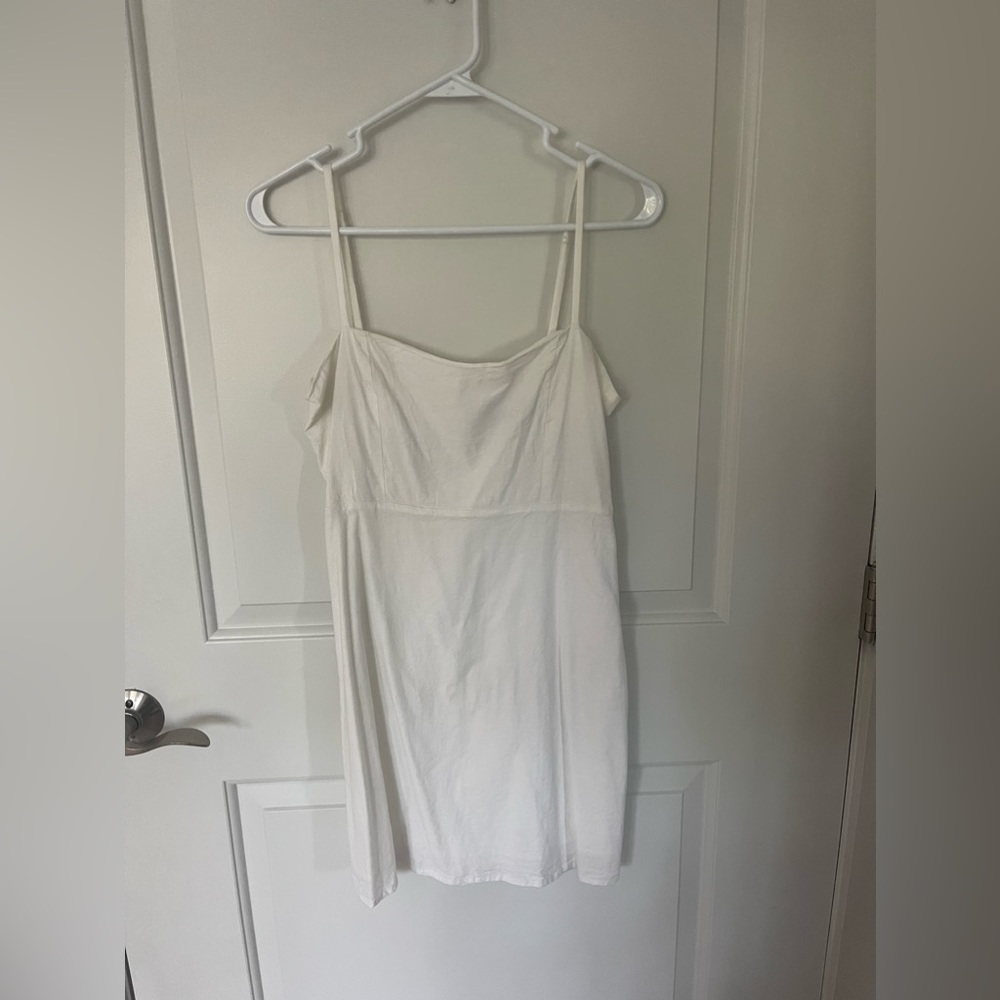Brandy Melville white linen mini dress